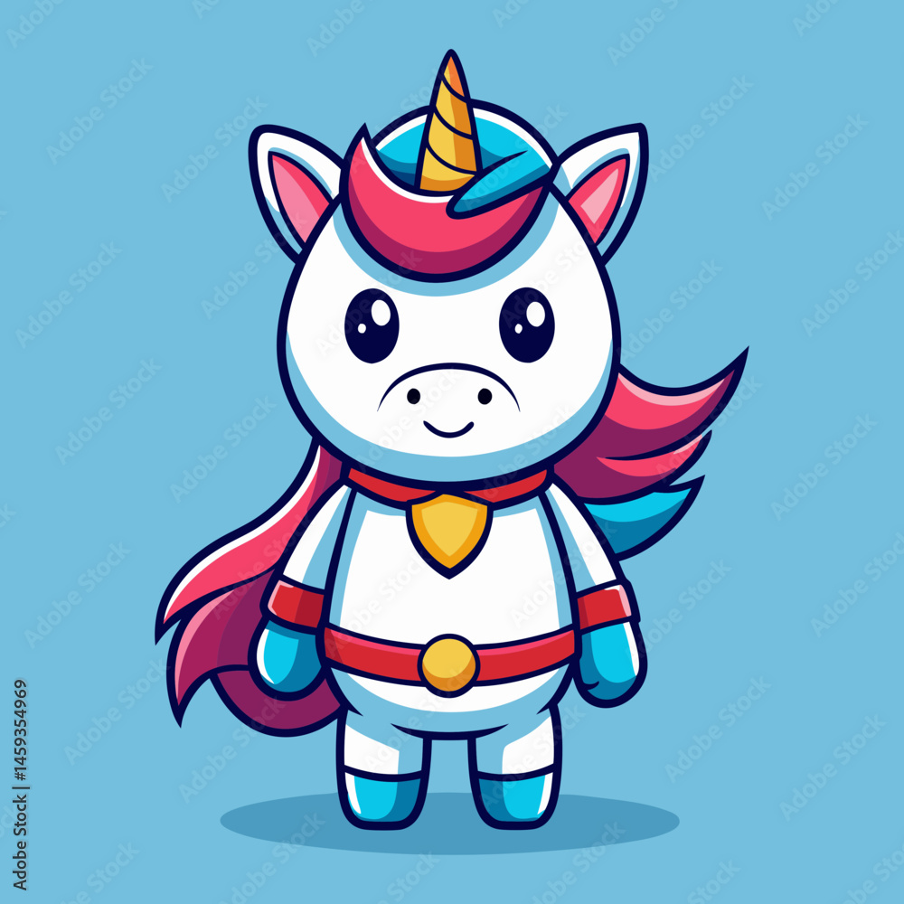 Download Cute Unicorn Super Hero Cartoon Vector Icon Illustration Eps File For Design.
