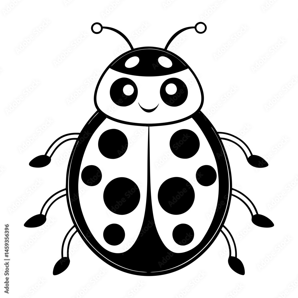 Obraz premium Download Cute Ladybug Standing Cartoon Vector Icon Illustration. Eps File For Design.
