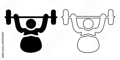 Overweight people icons set. Outline set of overweight people vector icons for web design isolated on white background