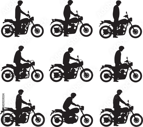Speeding Motorbike Rider Silhouette

Classic Cruiser Motorcycle Vector Design

Motorbike Jump Action Silhouette

Rider on Road Trip Silhouette Art

Sport Bike in Motion Vector