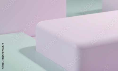 Abstract Pastel Composition With Smooth 3D Elements