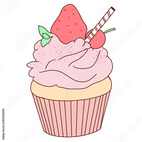 cute cupcake cartoon