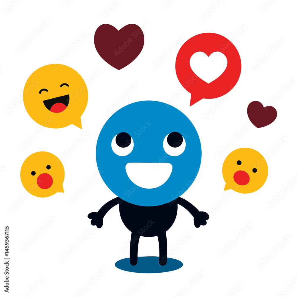Fototapeta premium Speech Bubble Bursting with Emojis