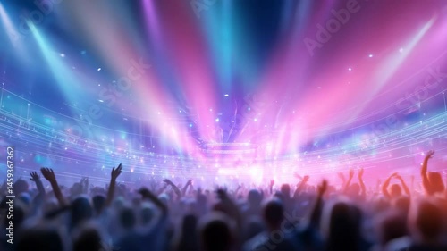 Wallpaper Mural Crowd Cheers and Dances at a Concert with Dazzling Lights in a Packed Arena, Creating an Electric Atmosphere Torontodigital.ca