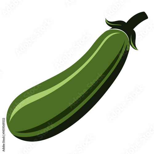 Zucchini Silhouette Long and Smooth with Slight Curve
