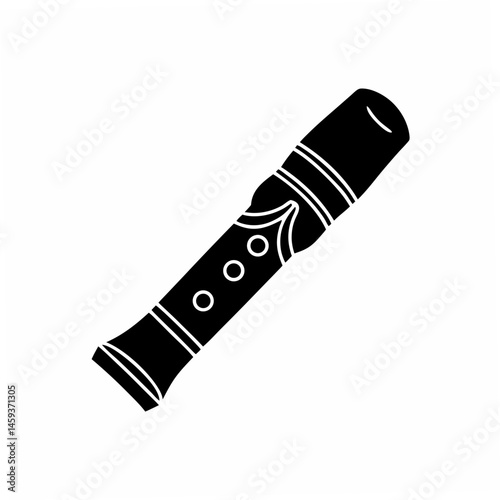 creative Silhouette Fue– Japanese bamboo flute Vector Illustration 
