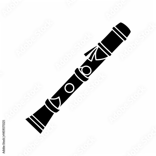 creative Silhouette Fue– Japanese bamboo flute Vector Illustration 