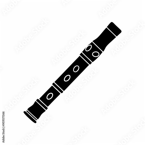 creative Silhouette Fue– Japanese bamboo flute Vector Illustration 