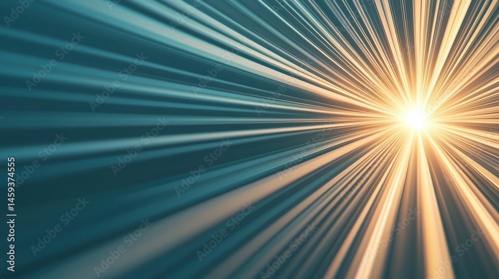 Obraz premium Light effect radiating from a central point, forming a starburst pattern across a surface.