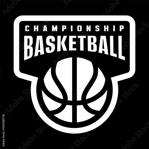 Basketball logo. Sport games. Sporting ball emblem. T shirt print.