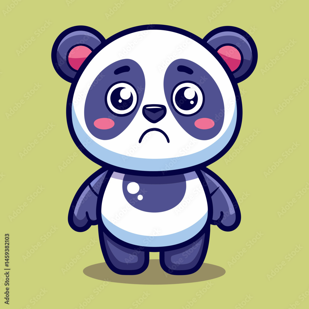 Naklejka premium Download Cute Panda Crying Cartoon Vector Icon Illustration. Eps File For Design.