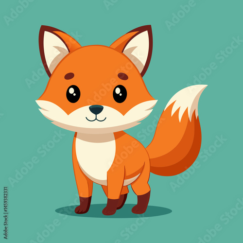 Download Cute Fox Standing Cartoon Vector Icon Illustration. Eps File For Design.