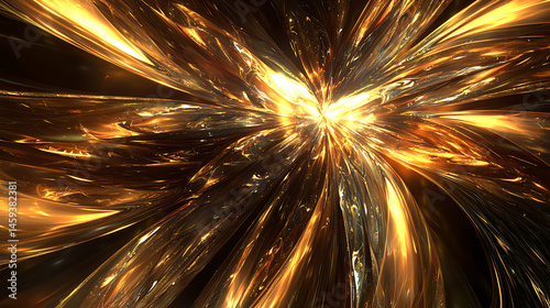 A gold and black image of a spiral with a lot of gold and black swirls