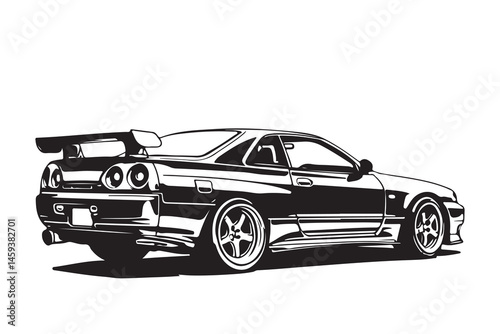 Old-School Drift Car Art with Tire Smoke