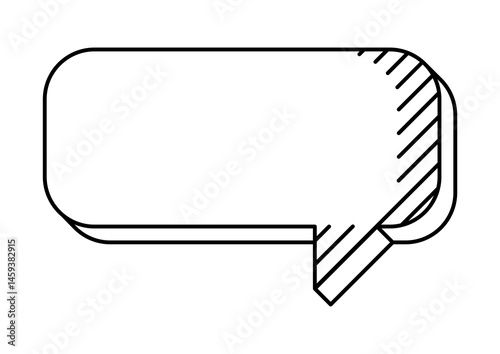 Obraz na płótnie Speech bubble in line art style. Decorative abstract background. w salonie