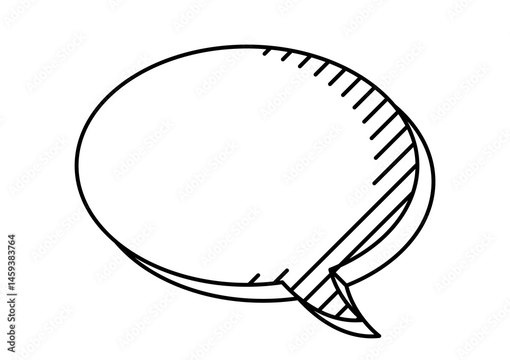 Speech bubble in line art style. Decorative abstract background.