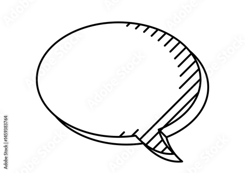 Speech bubble in line art style. Decorative abstract background.
