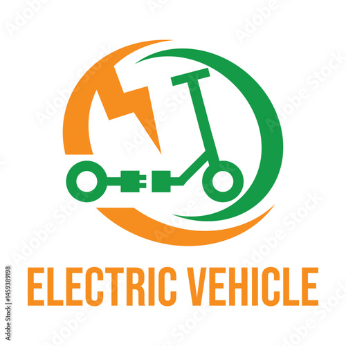 electric vehicle flat minimalist logo design