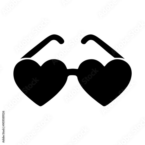 Solid heart sunglasses icon for romantic fashion