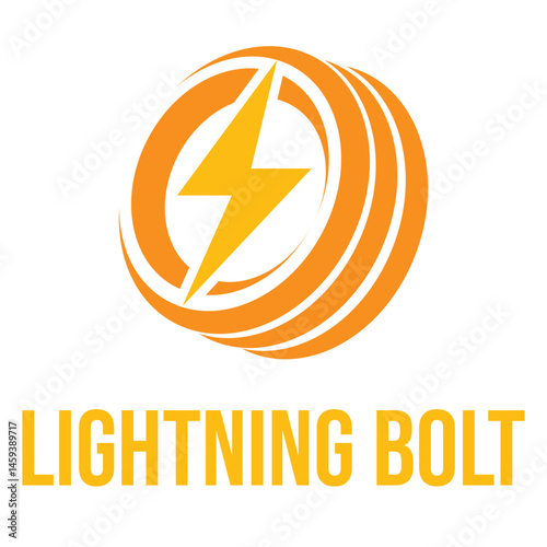 lightning bolt electric flat minimalist logo design