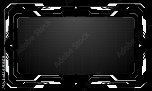 HUD frames white grey user interface elements design modern technology futuristic control panel screen digital hologram window gaming menu touching cyber monitor set on black background vector