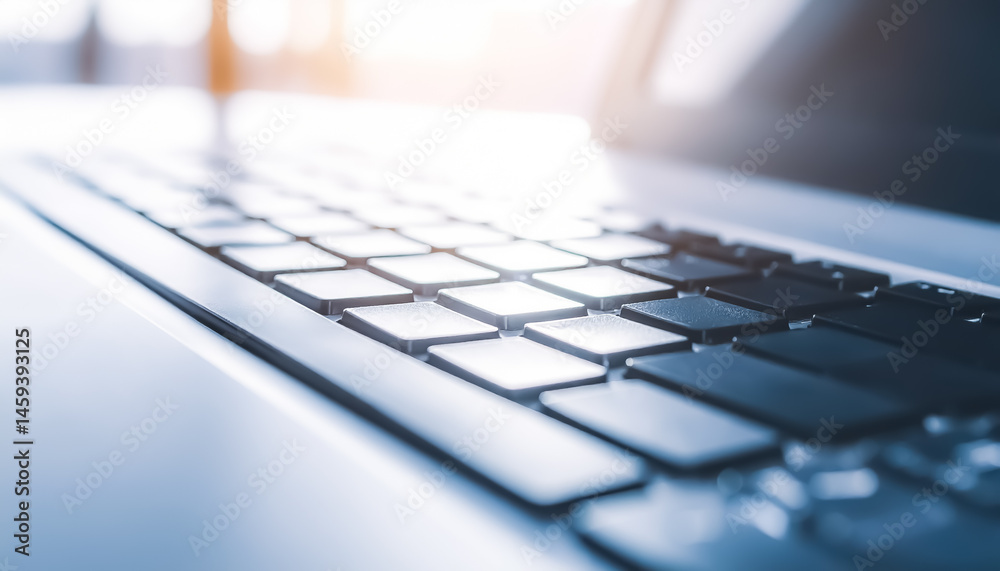 Fototapeta premium Klawiatura laptop tło informatyka biznes