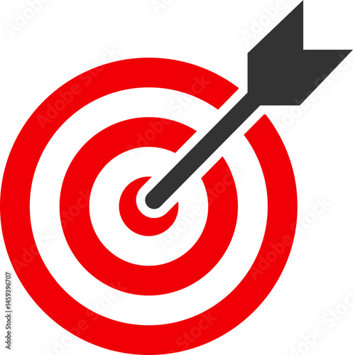 Bullseye target hit with arrow icon