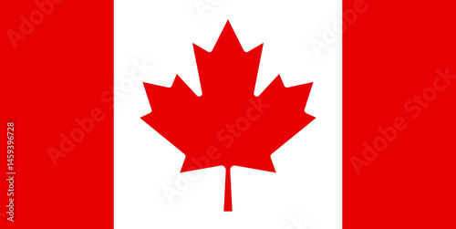 Official Canada national flag with red maple leaf