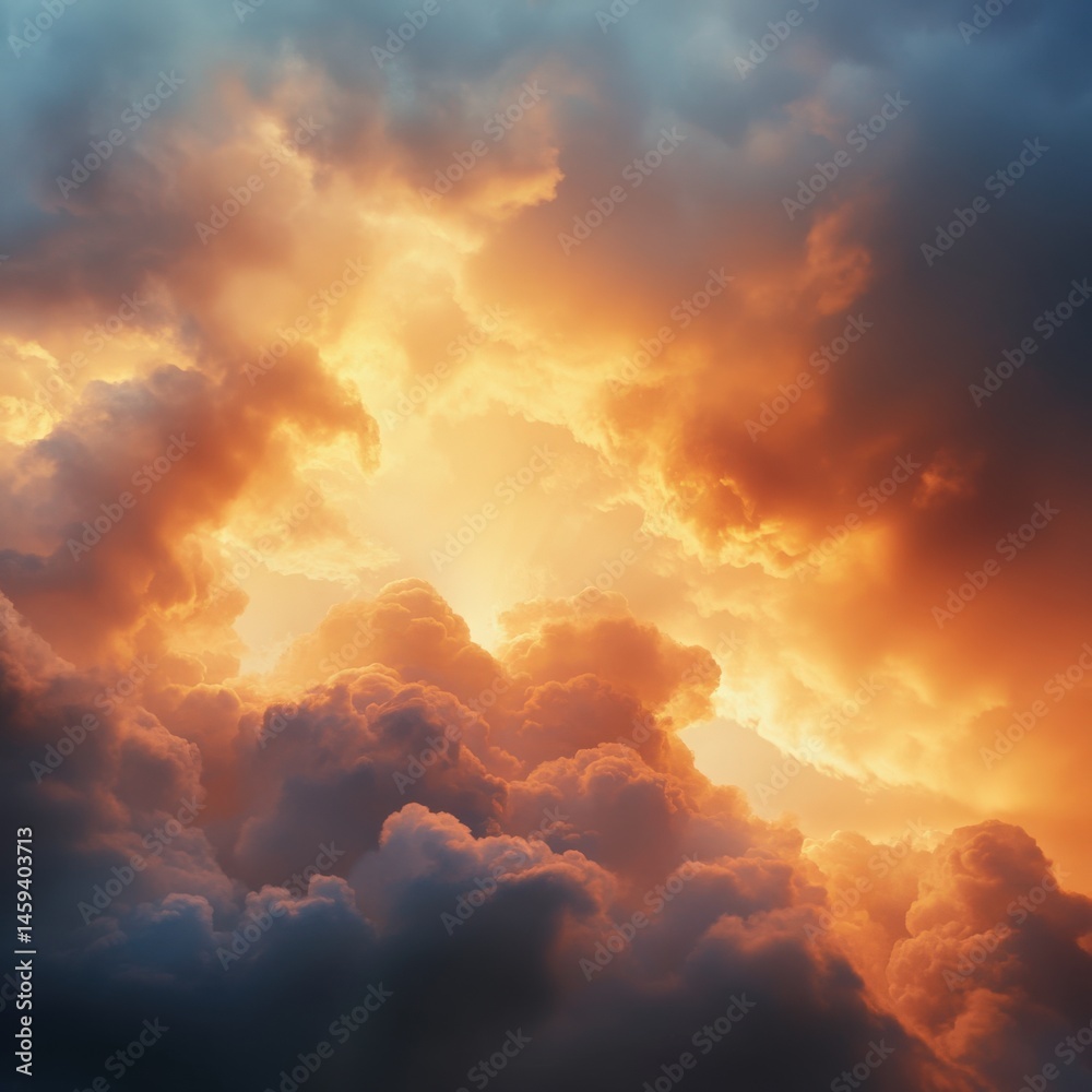 Fototapeta premium Dramatic clouds with bright light