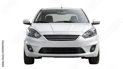 white car isolated on transparent white background, clipping path