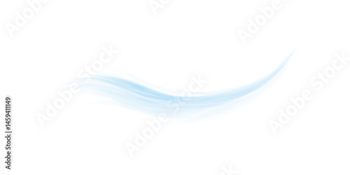 Light blue smooth air stream or breeze effect with motion blur for ventilation and climate control PNG