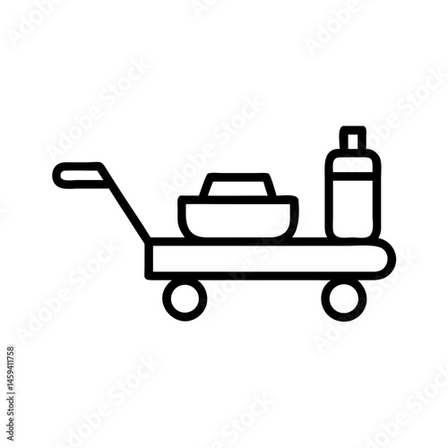 Airplane Food Trolley Icon Design