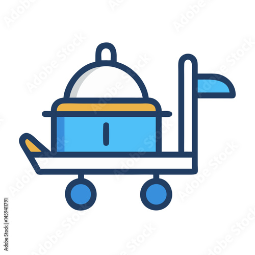 Airplane Food Trolley Icon Design