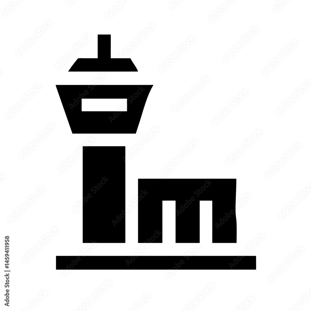 Obraz premium Airport Control Tower Icon Design