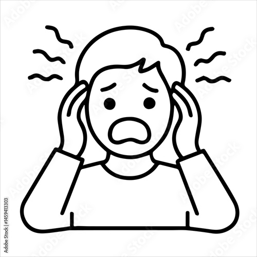 Icon man having panic attack on white background vector
Vector icon
