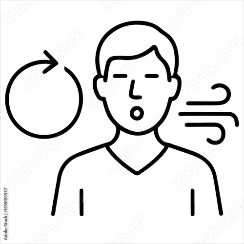 Breathing exercises icon on white background vector
Vector icon