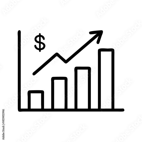 Bar Graph and Dollar Icon Design