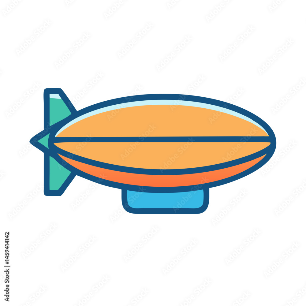 Fototapeta premium Blimp or Airship Icon Design