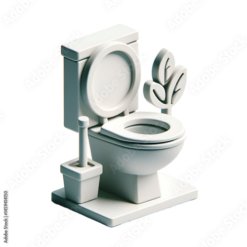 3D toilet icon design isolated on white background