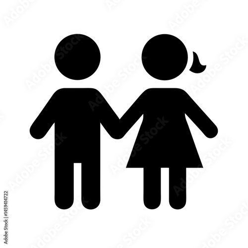 Boy and Girl Children Symbol Icon Design