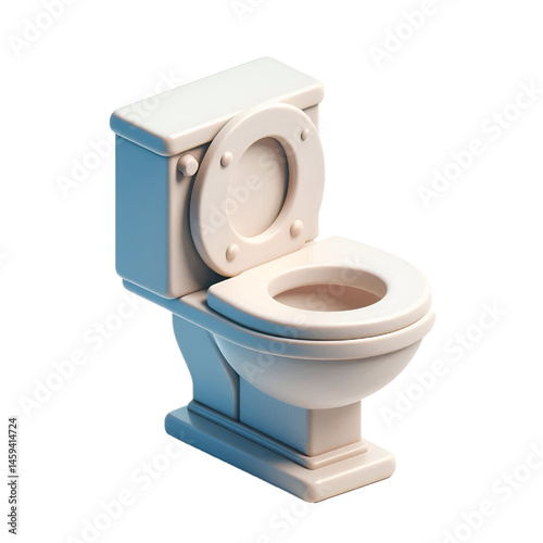 3D toilet icon design isolated on white background