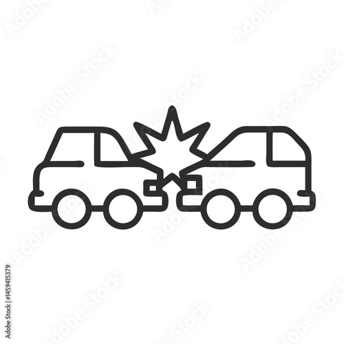 Car Collision Accident Symbol Icon Design