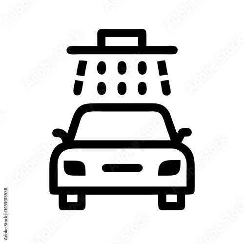 Car Under Shower Spray Icon Design