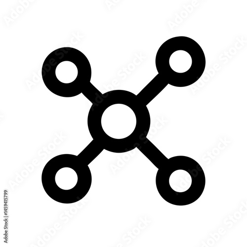 Central Node Connection Network Icon Design