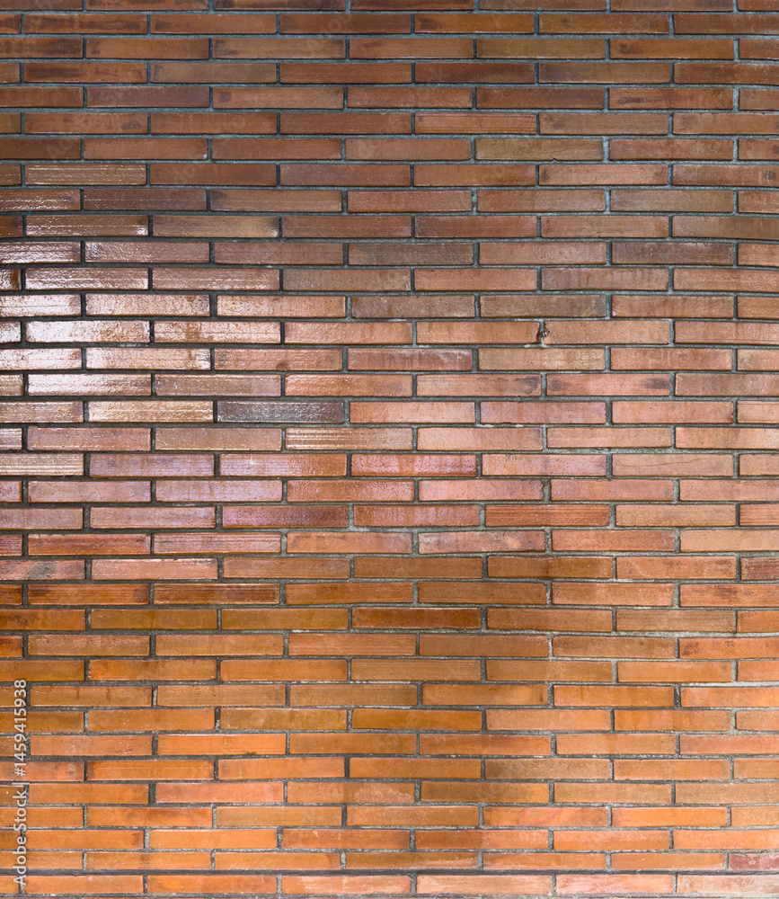 Brown glossy brick wall
