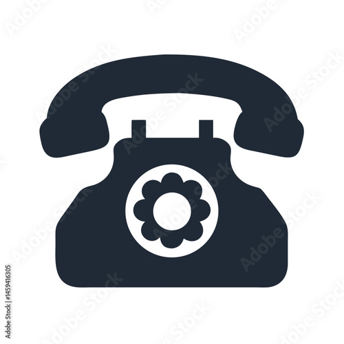 Classic Rotary Telephone Icon Design