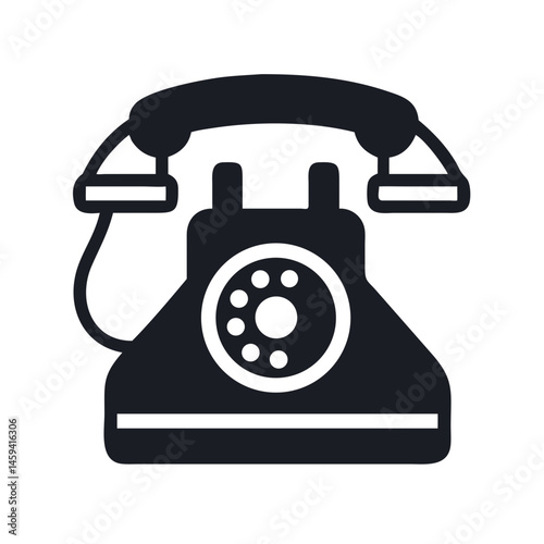 Classic Rotary Telephone Icon Design