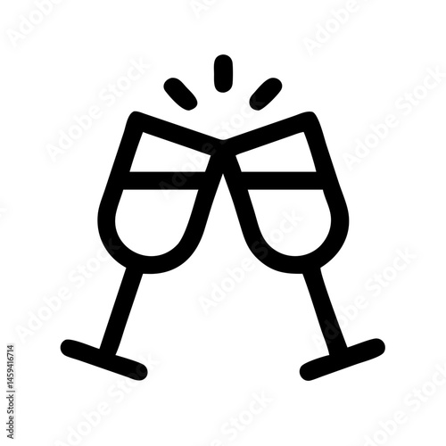 Clinking Champagne Glasses Celebration Icon Design