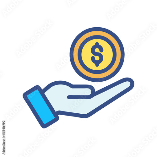 Coin In Hand Financial Icon Design