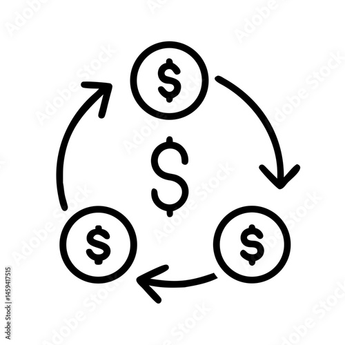Currency Exchange Cycle Icon Design